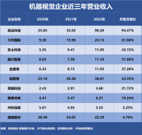 機器視覺，誰是成長最快企業？