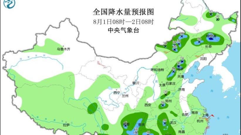 京津冀等地強降雨減弱 東北地區將有較強降雨