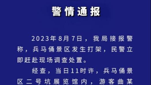 【8點見】西安警方通報兵馬俑景區打架事件