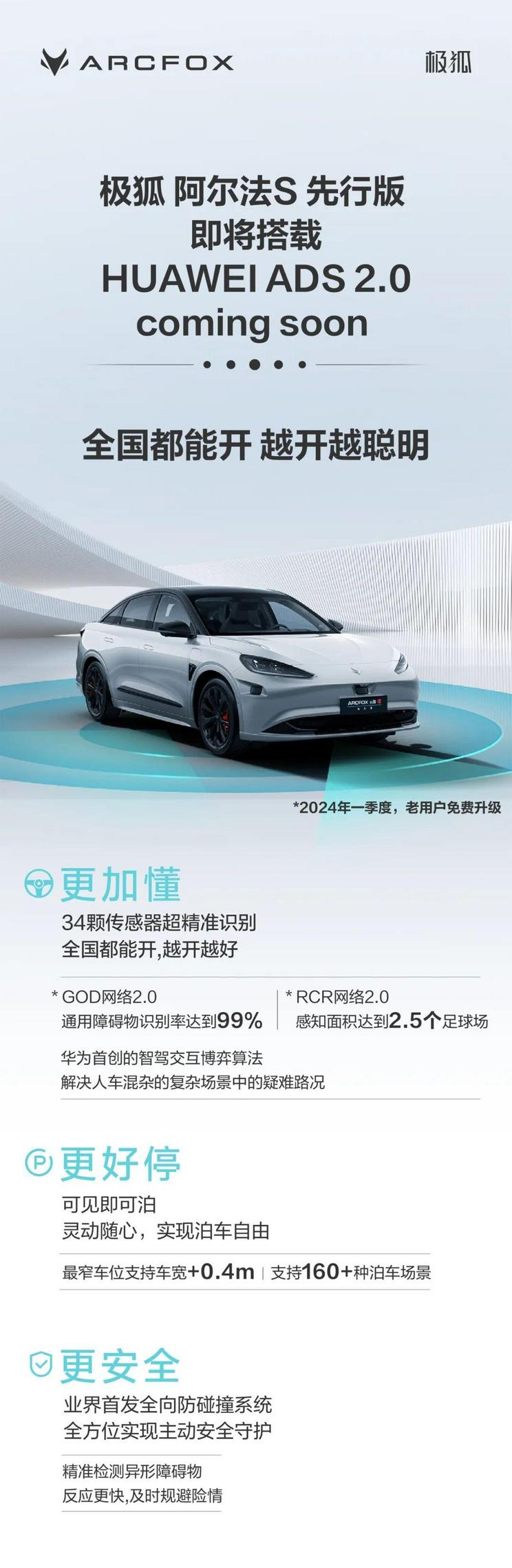 極狐阿爾法 S 先行版將搭載華爲 ADS 2.0，老車主預計本季度免費升級