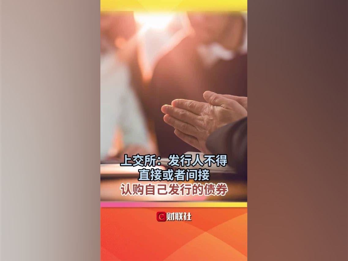 上交所：發行人不得直接或者間接認購自己發行的債券