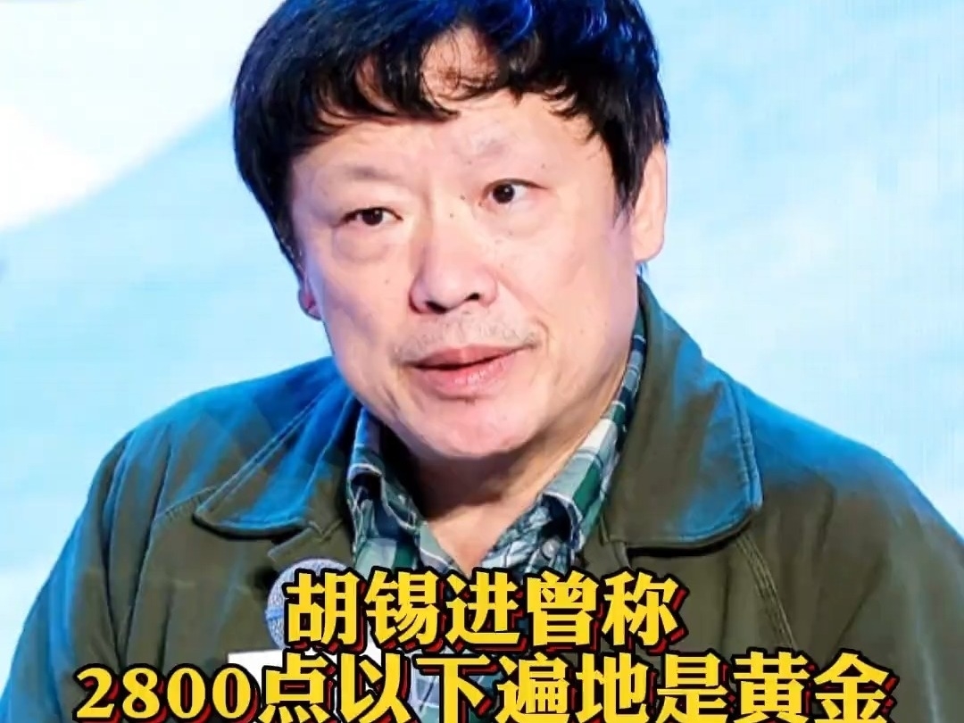 胡錫進曾稱2800點以下遍地是黃金