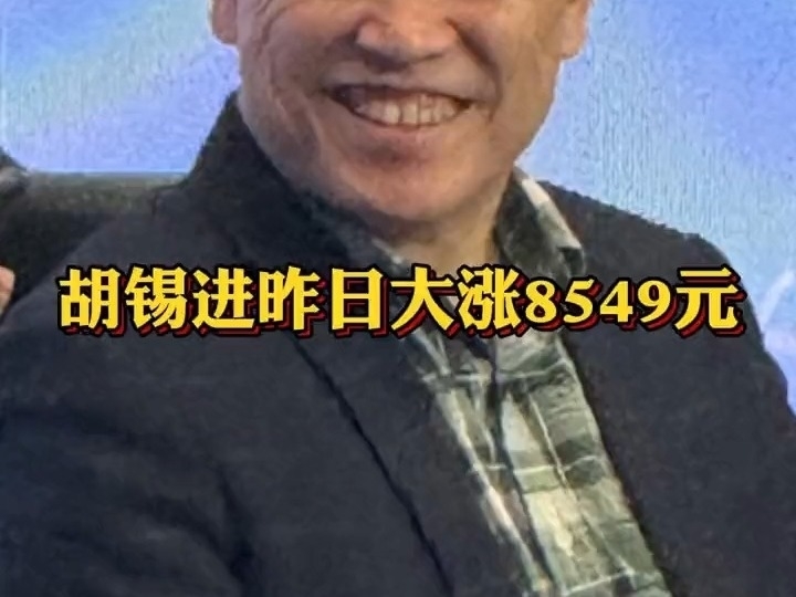 胡錫進昨日大漲8549元 希望這就是傳說中的觸底反彈