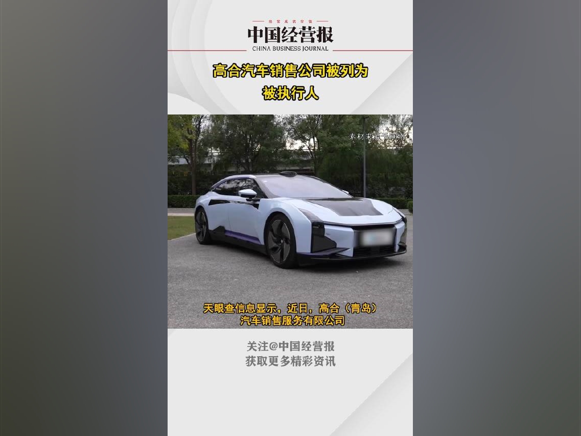 執行標的1478萬余元！高合汽車銷售公司被列爲被執行人