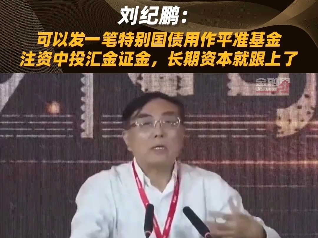 劉紀鵬：可以發一筆特別國債用作平准基金，注資中投匯金證金，長期資本就跟上了