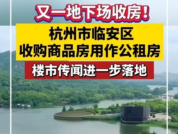 又一地方政府下場收房！杭州市臨安區出手，樓市傳聞進一步落地