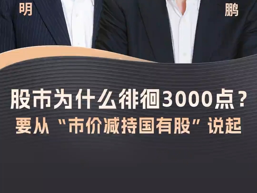 劉紀鵬：股市爲什么徘徊3000點?要從“市價減持國有股”說起