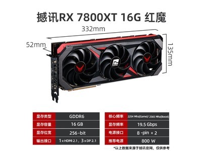 【手慢無】撼訊推出新一代AMD RADEON RX 7800 XT紅魔顯卡，到手4099元