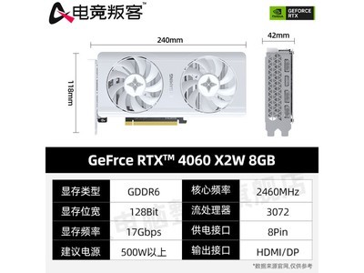 【手慢無】AX電競叛客RTX 4060 X2W 喫雞遊戲電腦僅需2199元