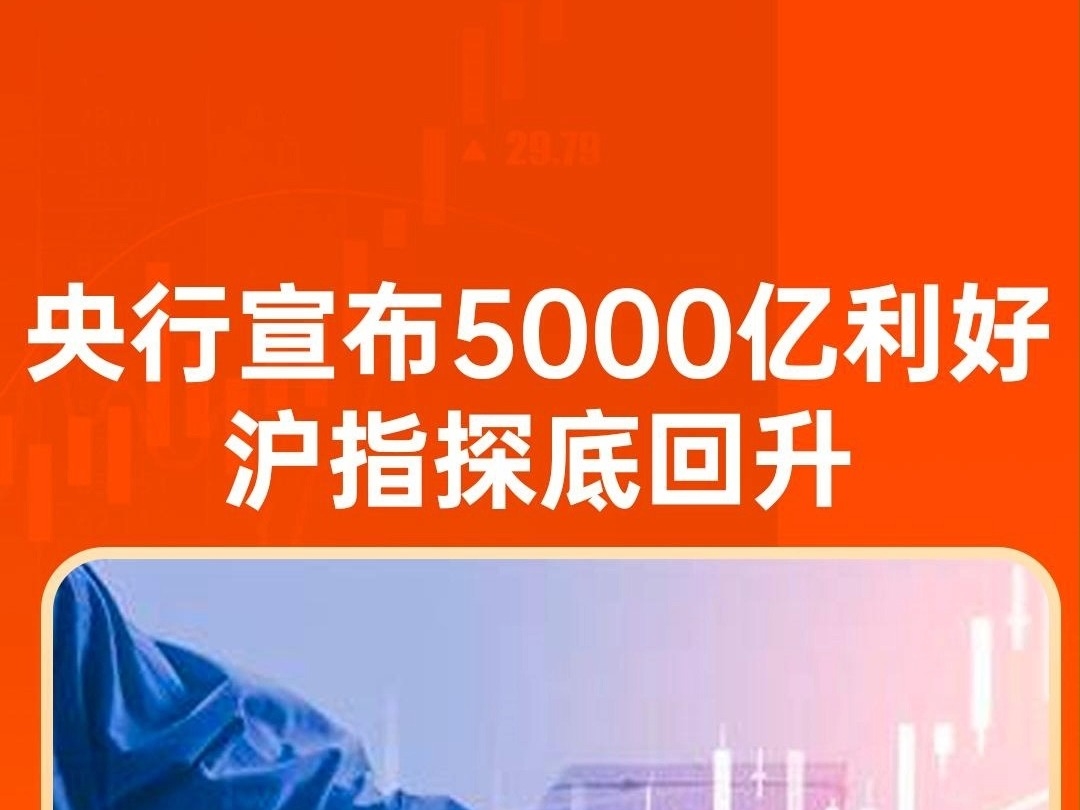 央行宣布5000億利好，滬指探底回升