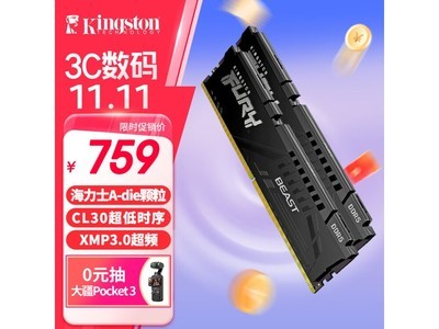 PLUS會員專享！Kingston 32GB DDR5 6000台式機內存條僅755元