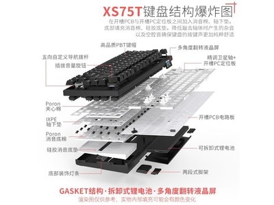 客制化三模機械鍵盤推薦！GANSS XS75T僅售229元