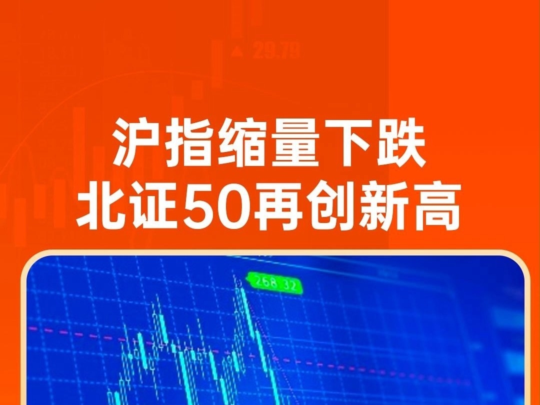 滬指縮量下跌 北證50指數大漲逾4% 創歷史新高