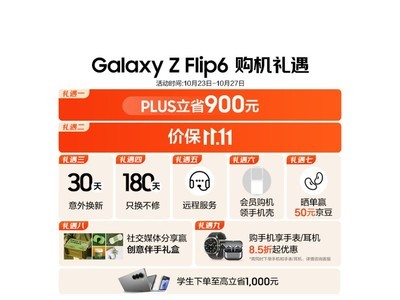 三星旗艦折疊手機Galaxy Z Flip6熱銷中！滿減60元