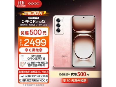 OPPO Reno12 超美小直屏手機 活動價低至2484元