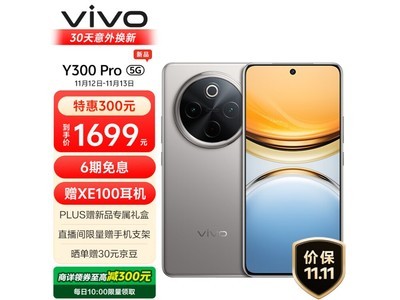 vivo Y300 Pro 5G手機京東限時立減300元 1699元入手