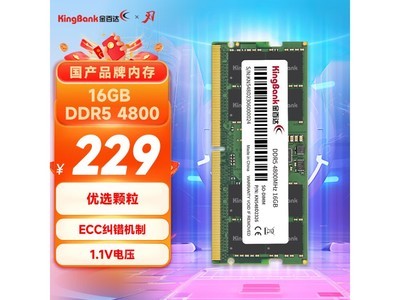 KingBank 金百達 DDR5筆記本內存到手價207元！